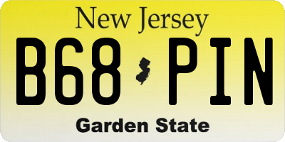 NJ license plate B68PIN