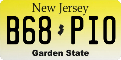 NJ license plate B68PIO