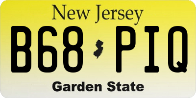 NJ license plate B68PIQ