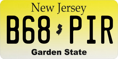 NJ license plate B68PIR