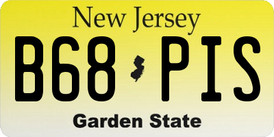 NJ license plate B68PIS