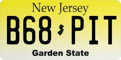 NJ license plate B68PIT