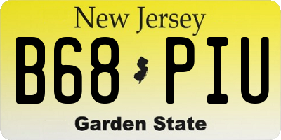 NJ license plate B68PIU