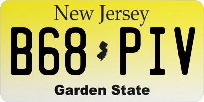NJ license plate B68PIV