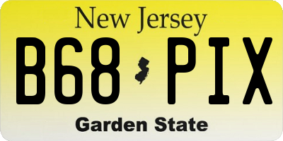 NJ license plate B68PIX