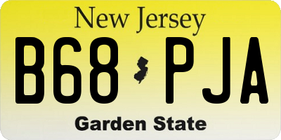 NJ license plate B68PJA
