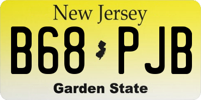 NJ license plate B68PJB