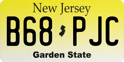 NJ license plate B68PJC