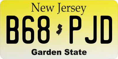 NJ license plate B68PJD