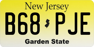 NJ license plate B68PJE