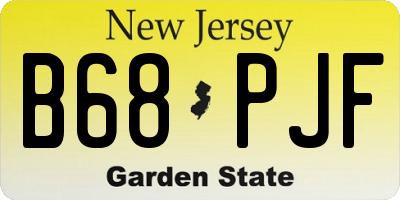NJ license plate B68PJF