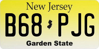NJ license plate B68PJG