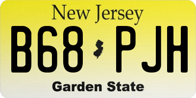 NJ license plate B68PJH