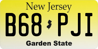 NJ license plate B68PJI