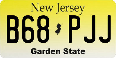 NJ license plate B68PJJ
