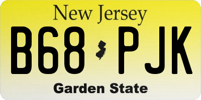 NJ license plate B68PJK