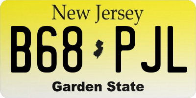 NJ license plate B68PJL