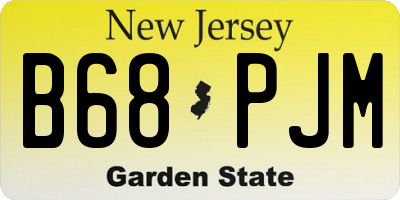 NJ license plate B68PJM