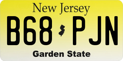 NJ license plate B68PJN