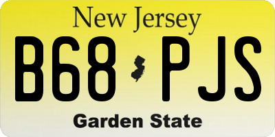 NJ license plate B68PJS