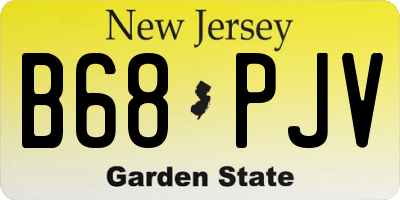 NJ license plate B68PJV