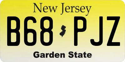 NJ license plate B68PJZ