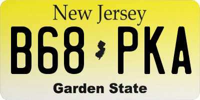 NJ license plate B68PKA