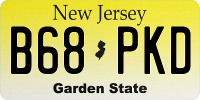 NJ license plate B68PKD