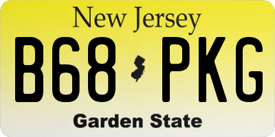NJ license plate B68PKG