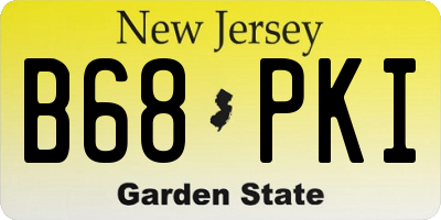 NJ license plate B68PKI