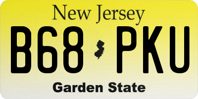 NJ license plate B68PKU