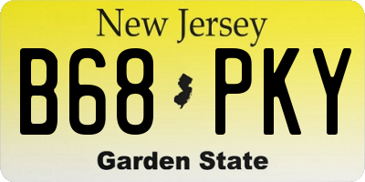NJ license plate B68PKY