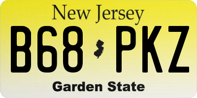NJ license plate B68PKZ