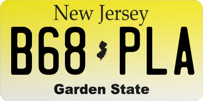 NJ license plate B68PLA