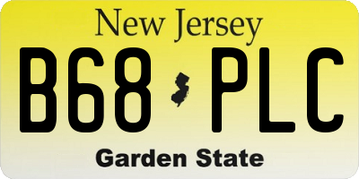 NJ license plate B68PLC