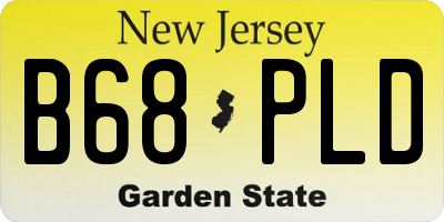 NJ license plate B68PLD