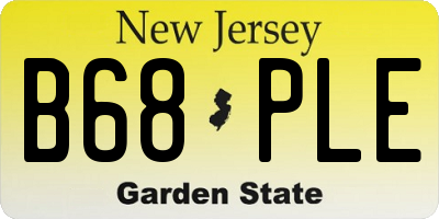 NJ license plate B68PLE