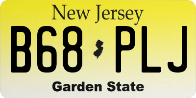 NJ license plate B68PLJ