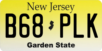 NJ license plate B68PLK