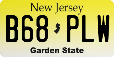 NJ license plate B68PLW