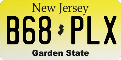 NJ license plate B68PLX