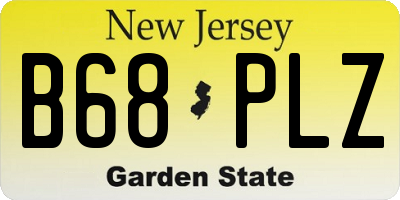 NJ license plate B68PLZ