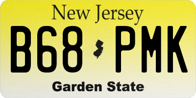 NJ license plate B68PMK