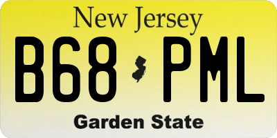 NJ license plate B68PML