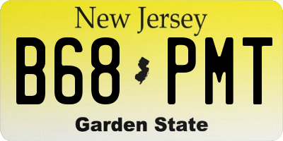 NJ license plate B68PMT