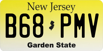 NJ license plate B68PMV