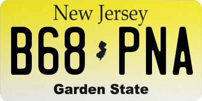 NJ license plate B68PNA