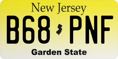 NJ license plate B68PNF