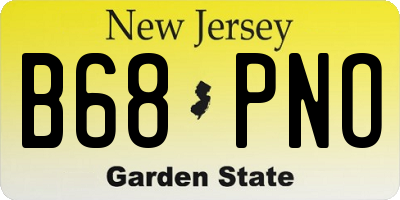 NJ license plate B68PNO