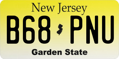 NJ license plate B68PNU